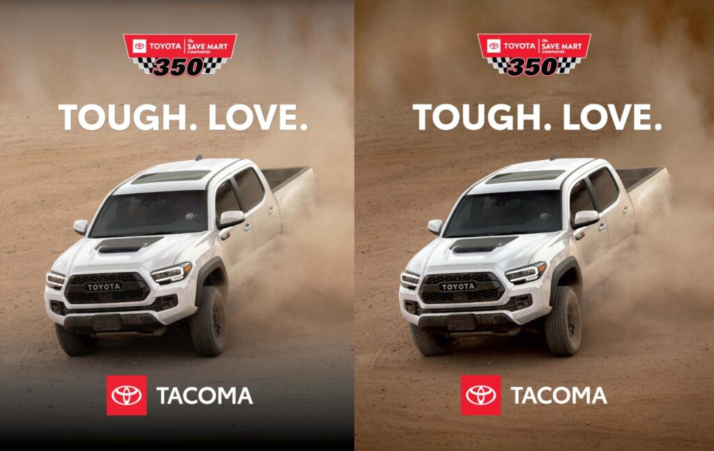Product Retouching Tacoma Truck before and after